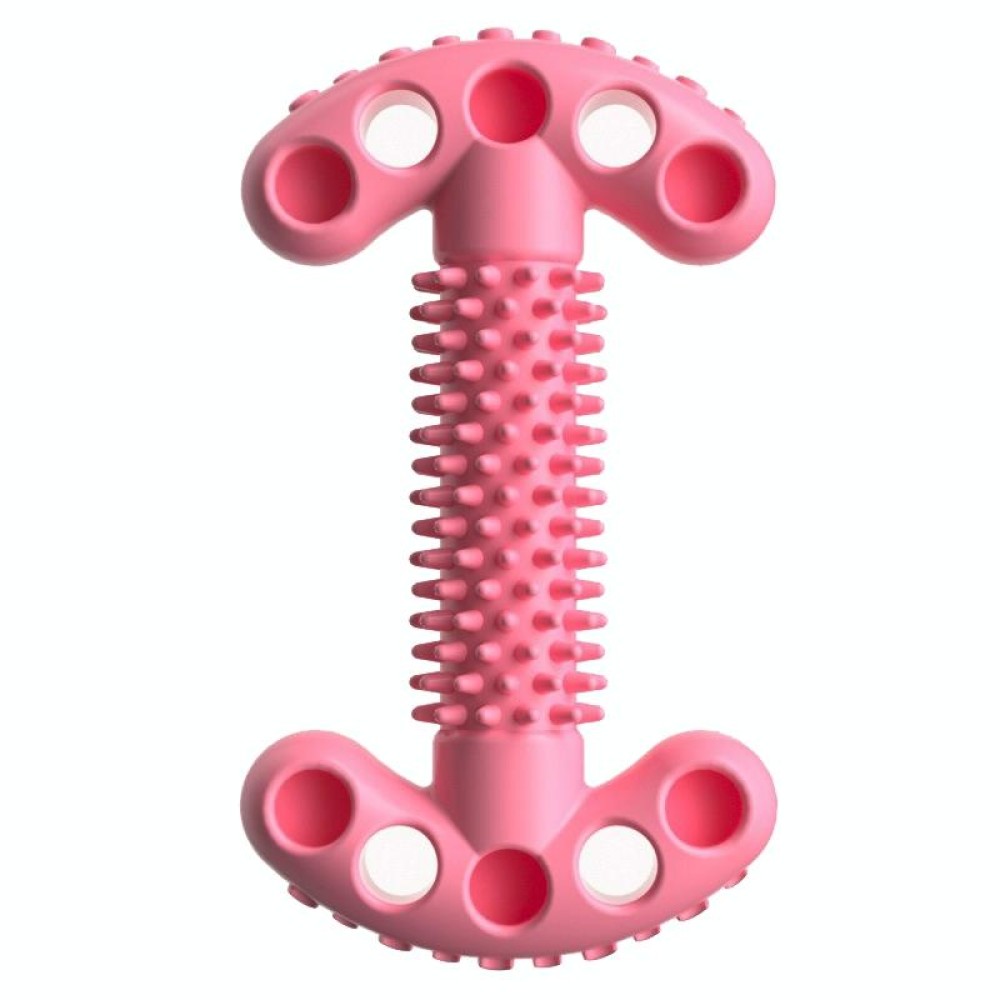Pet Toy Bone Shaped Molar Stick TPR Gnawing Teeth Cleaning Toy(Rose Red)