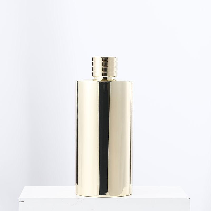 1000ml Outdoor Wine Pot 304 Stainless Steel Cylindrical Hip Flask, Color: Electroplating Gold