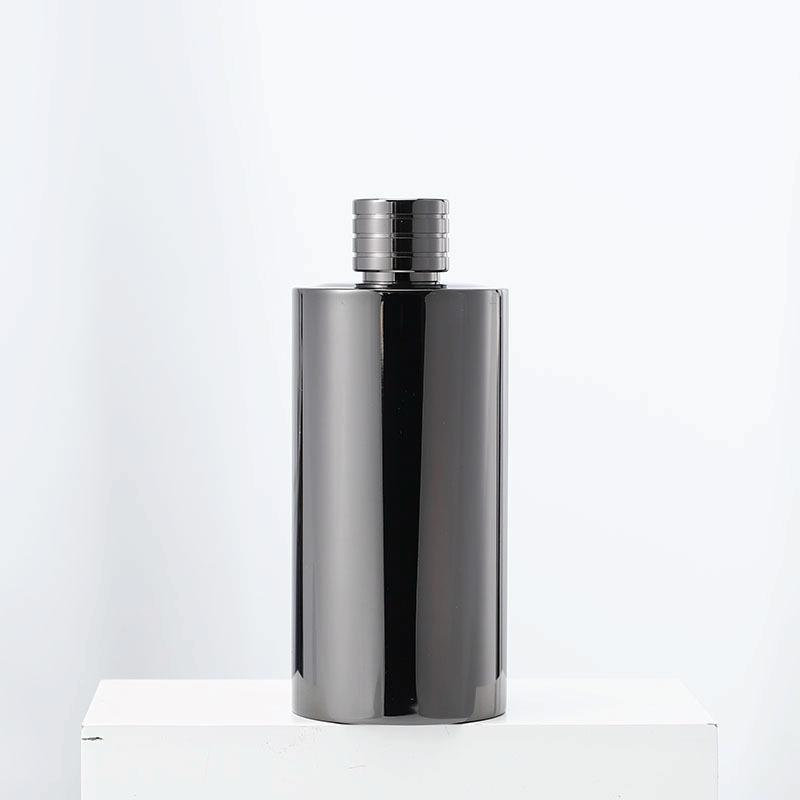 1000ml Outdoor Wine Pot 304 Stainless Steel Cylindrical Hip Flask, Color: Electroplating Black