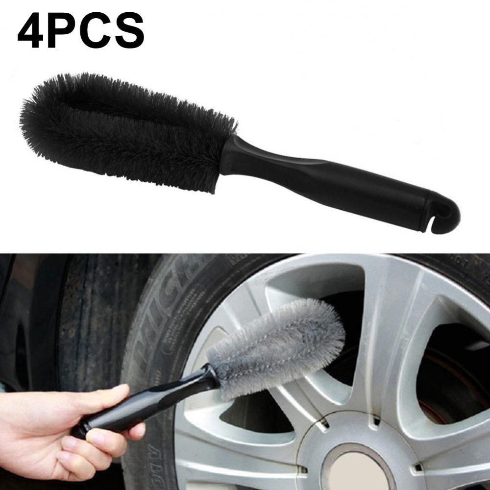 4 PCS Car Wheel Brush Car Washing Supplies(Black)