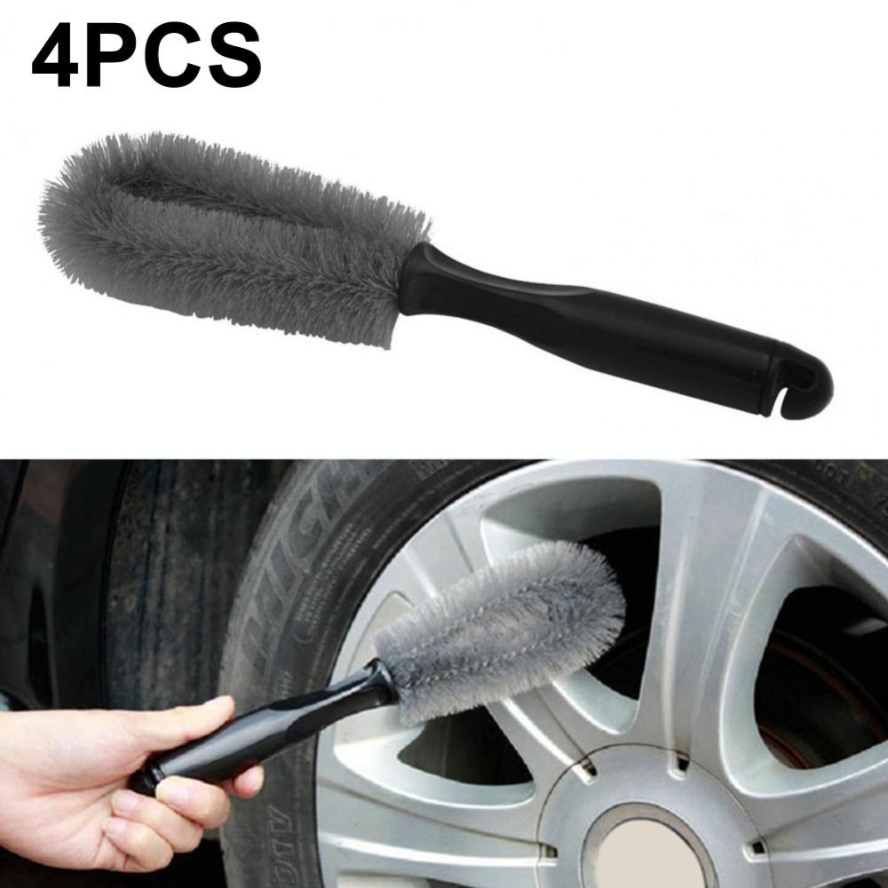 4 PCS Car Wheel Brush Car Washing Supplies(Grey)