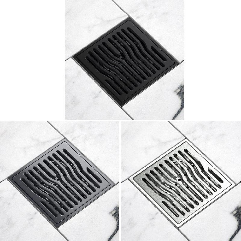 Bathroom Sewer Deodorant Pure Copper Floor Drain, Specification: Gray Streamline