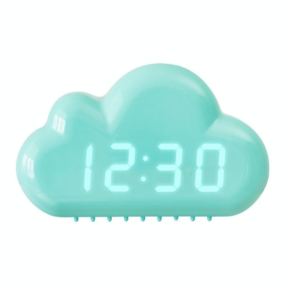 1966 Cute Cloud Shape Voice-activated LED Bedside Alarm Clock(Blue)