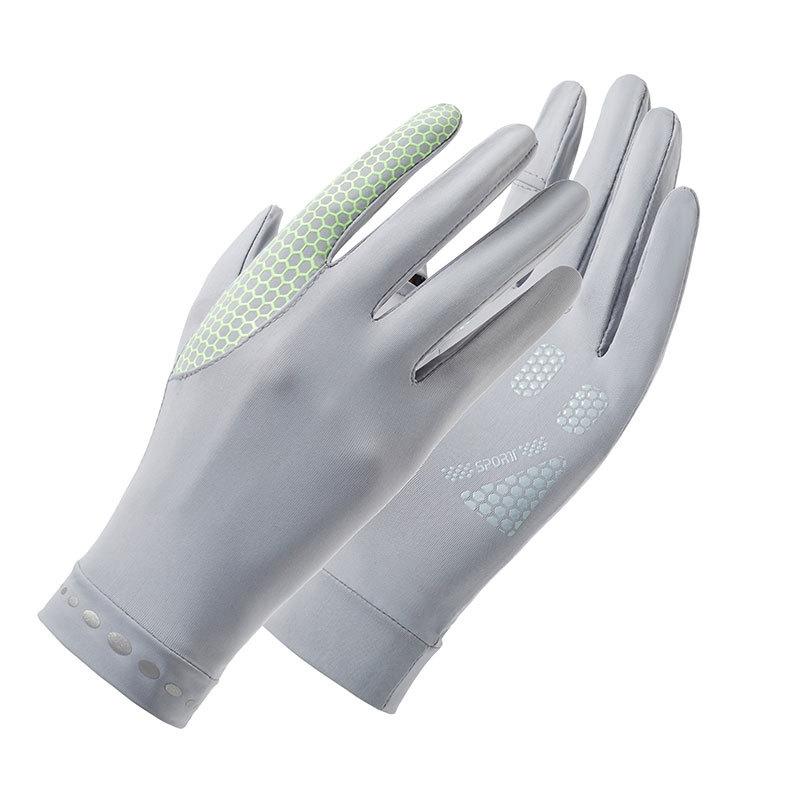 1 Pair XC-14 Riding Driving Sunscreen Anti-UV Fingerless Ice Silk Gloves, Style: Honeycomb (Gray)
