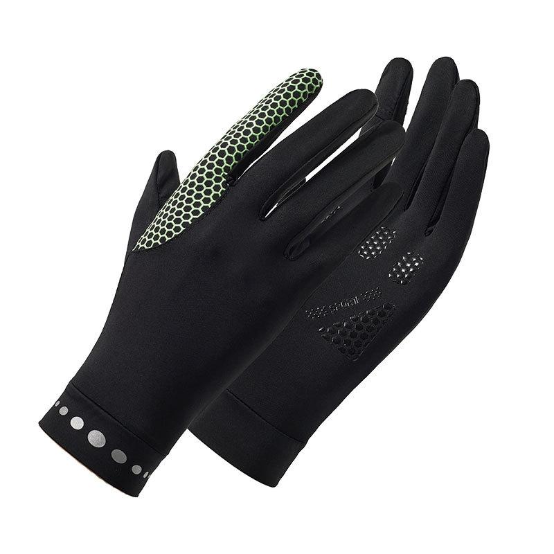 1 Pair XC-14 Riding Driving Sunscreen Anti-UV Fingerless Ice Silk Gloves, Style: Honeycomb (Black)