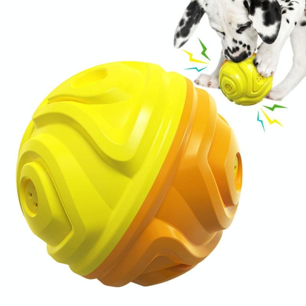 Dog Toothbrush Sound Molar Ball Texture Meteorite Dog Toy(Yellow Orange)