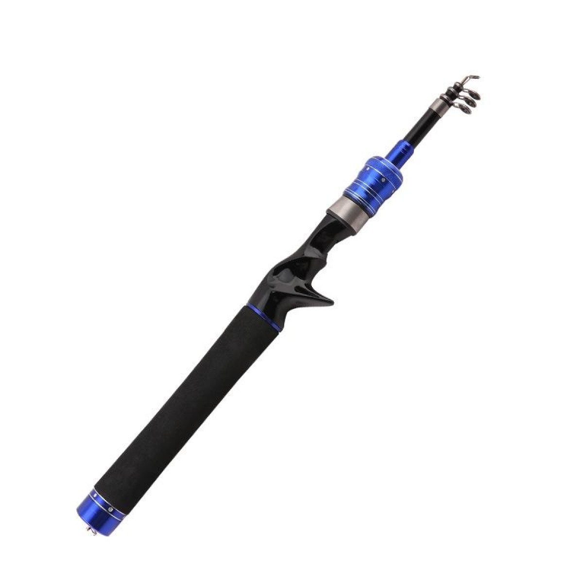 Telescopic Lure Rod Mini Fishing Rod Portable Fishing Tackle, Length: 1.5m(Blue Curved Handle)