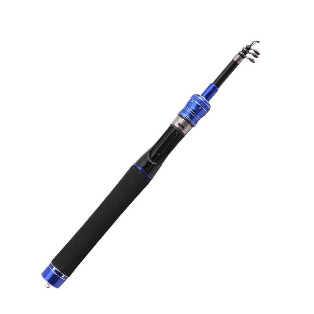 Telescopic Lure Rod Mini Fishing Rod Portable Fishing Tackle, Length: 1.8m(Blue Straight Handle)
