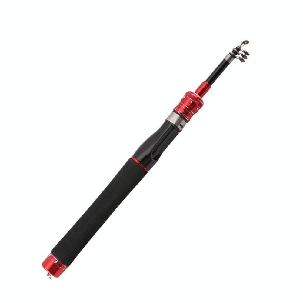 Telescopic Lure Rod Mini Fishing Rod Portable Fishing Tackle, Length: 2.1m(Red Straight Handle)