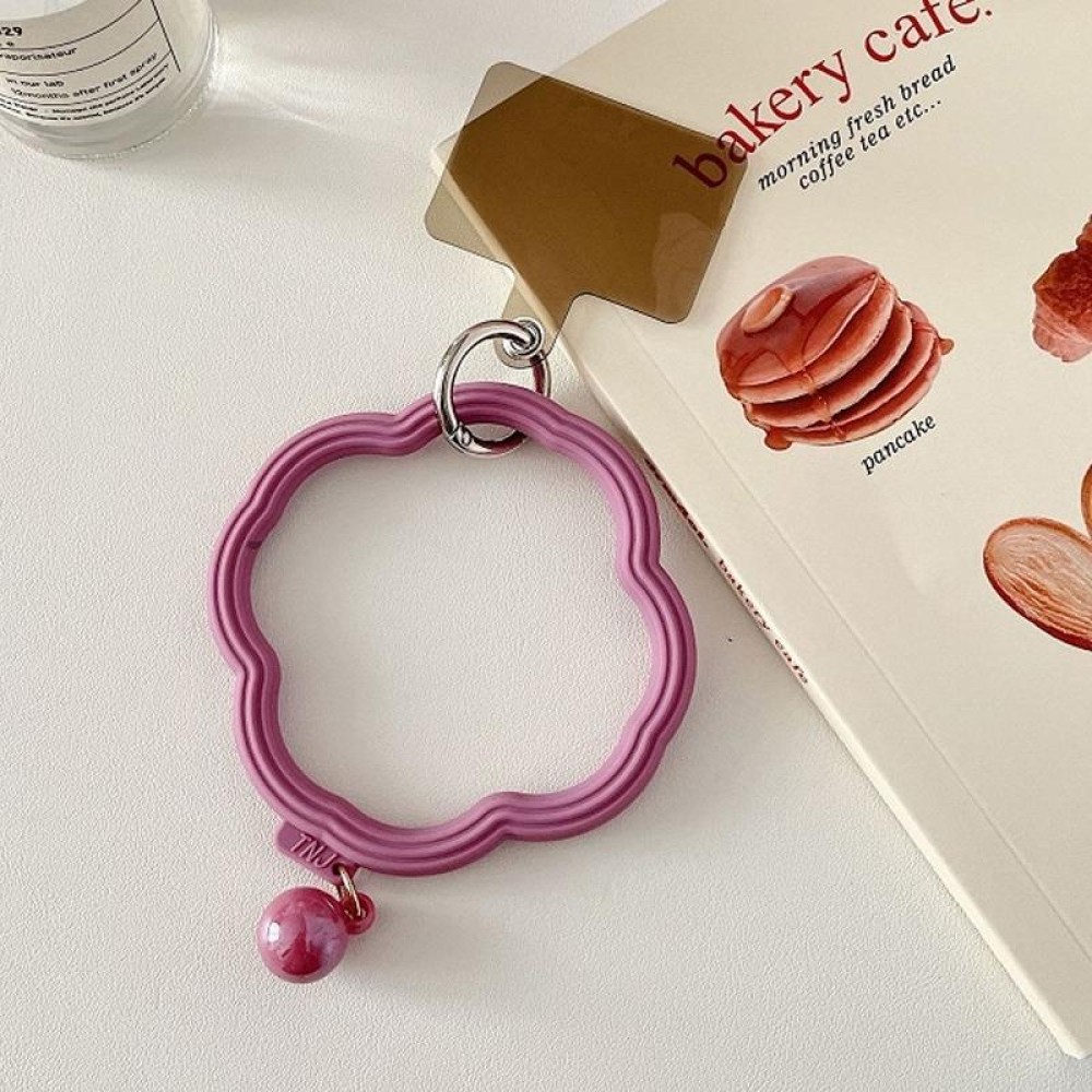 Flower-shaped Wave Phone Case Anti-lost Keychain Silicone Bracelet(Smoky Purple)