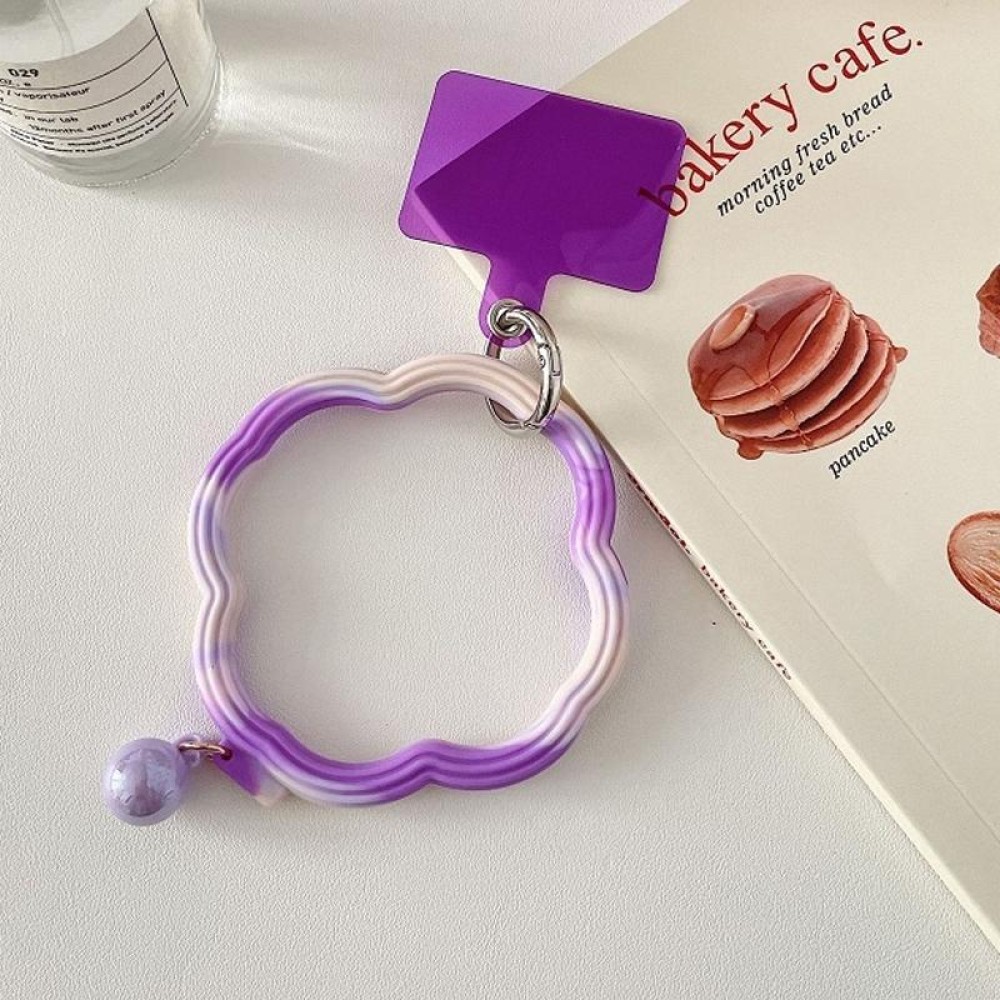 Flower-shaped Wave Phone Case Anti-lost Keychain Silicone Bracelet(Purple Gradient)