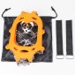 1 Pair  23 Spikes Crampons Outdoor Winter Walk Ice Fishing Snow Shoe Spikes,Size: L Orange