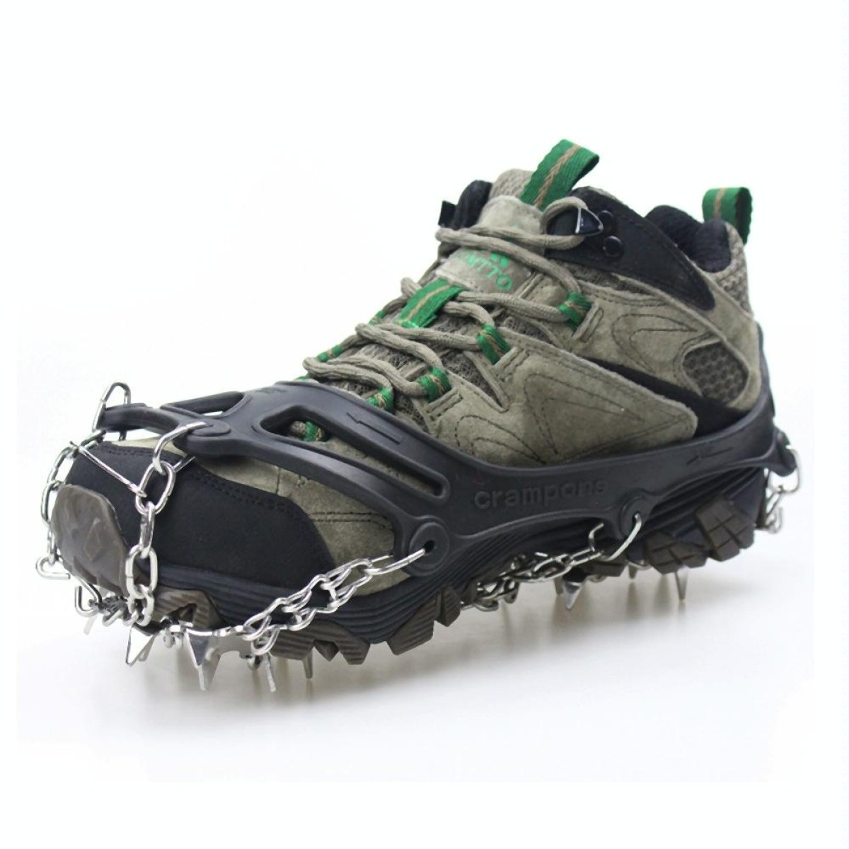 1 Pair  23 Spikes Crampons Outdoor Winter Walk Ice Fishing Snow Shoe Spikes,Size: M Black