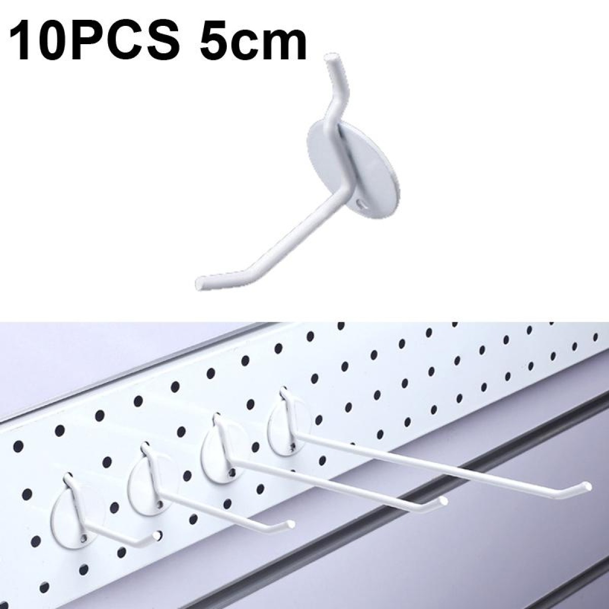 10 PCS Jewelry Accessories Display Orifice Plate Spray Hook, Length: 5cm(White)