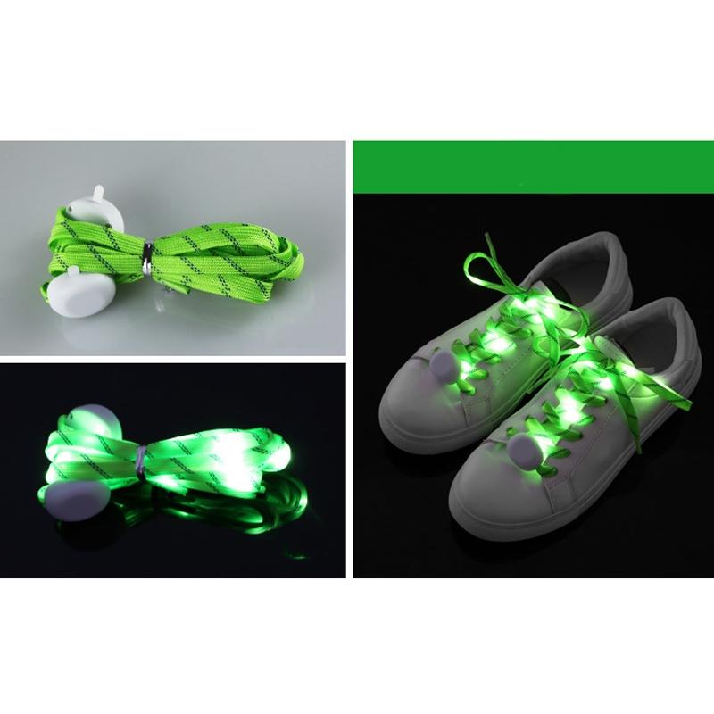 1 Pair  LED Light-up Shoelace Stage Performance Luminous Shoelace,Color: Green