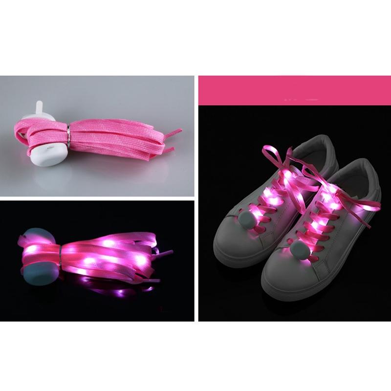 1 Pair  LED Light-up Shoelace Stage Performance Luminous Shoelace,Color: Pink