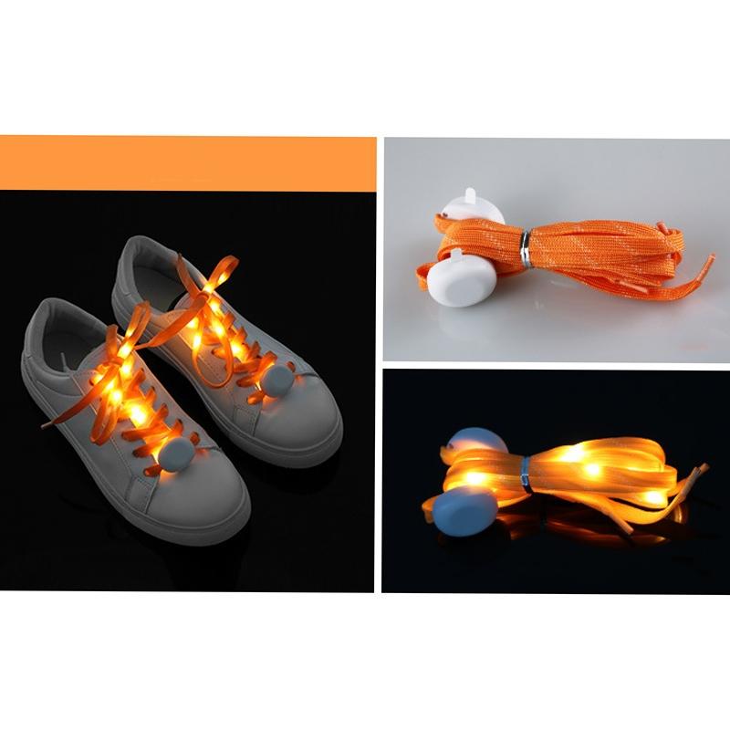 1 Pair  LED Light-up Shoelace Stage Performance Luminous Shoelace,Color: Orange