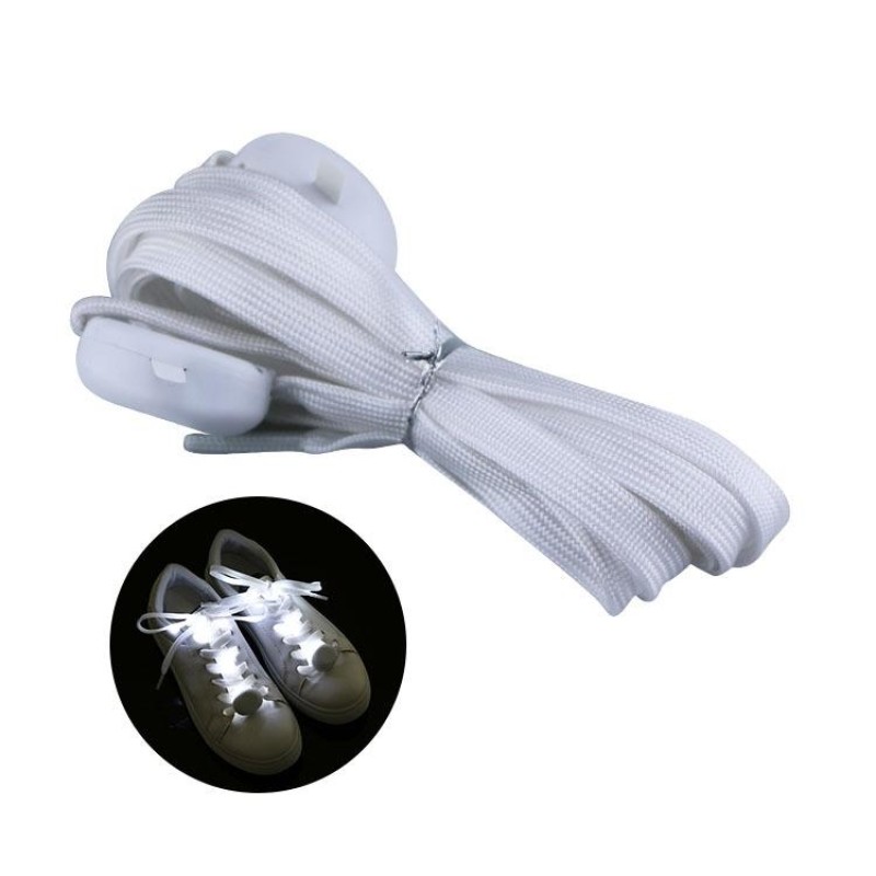 1 Pair  LED Light-up Shoelace Stage Performance Luminous Shoelace,Color: White