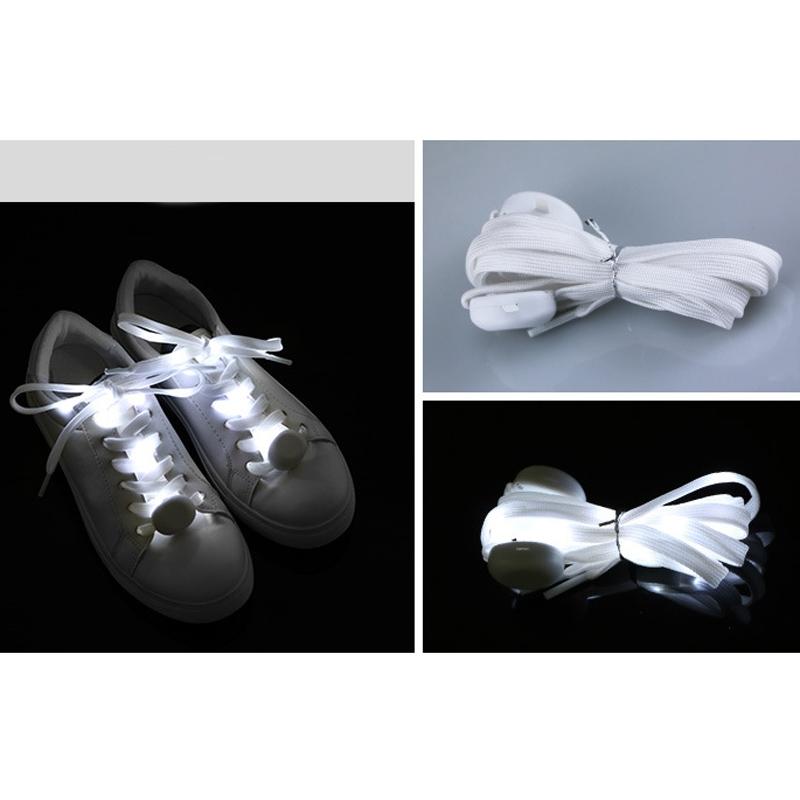 1 Pair  LED Light-up Shoelace Stage Performance Luminous Shoelace,Color: White