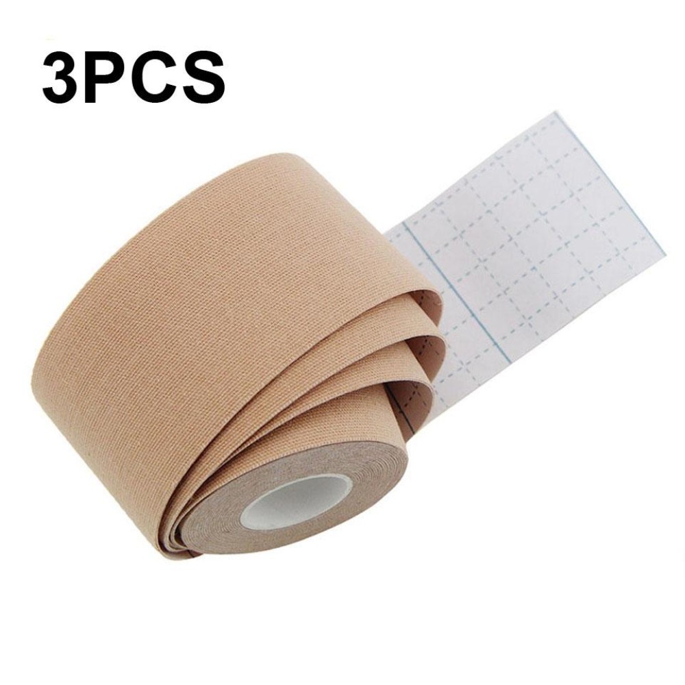 3 PCS Muscle Tape Physiotherapy Sports Tape Basketball Knee Bandage, Size: 2.5cm x 5m(Skin Color)