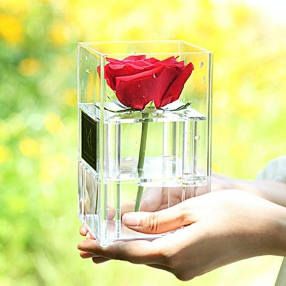 Square Transparent Acrylic Gift Box Flower Box, Specification: 1 Hole