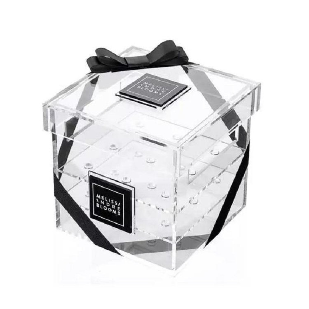 Square Transparent Acrylic Gift Box Flower Box, Specification: 4 Holes