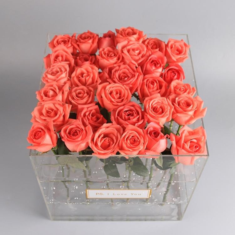 Square Transparent Acrylic Gift Box Flower Box, Specification: 36 Holes