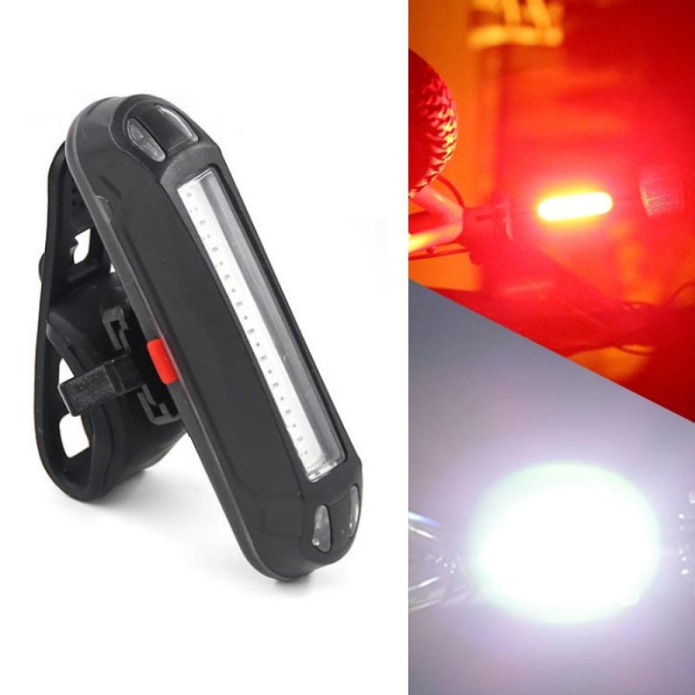 LED Rechargeable Bicycle Warning Strip Tail Light(OPP Red&White Light)