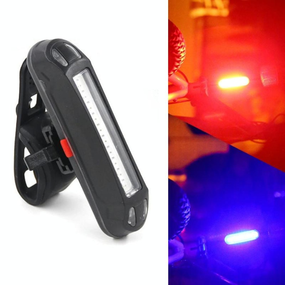 LED Rechargeable Bicycle Warning Strip Tail Light(OPP Red&Blue Light)