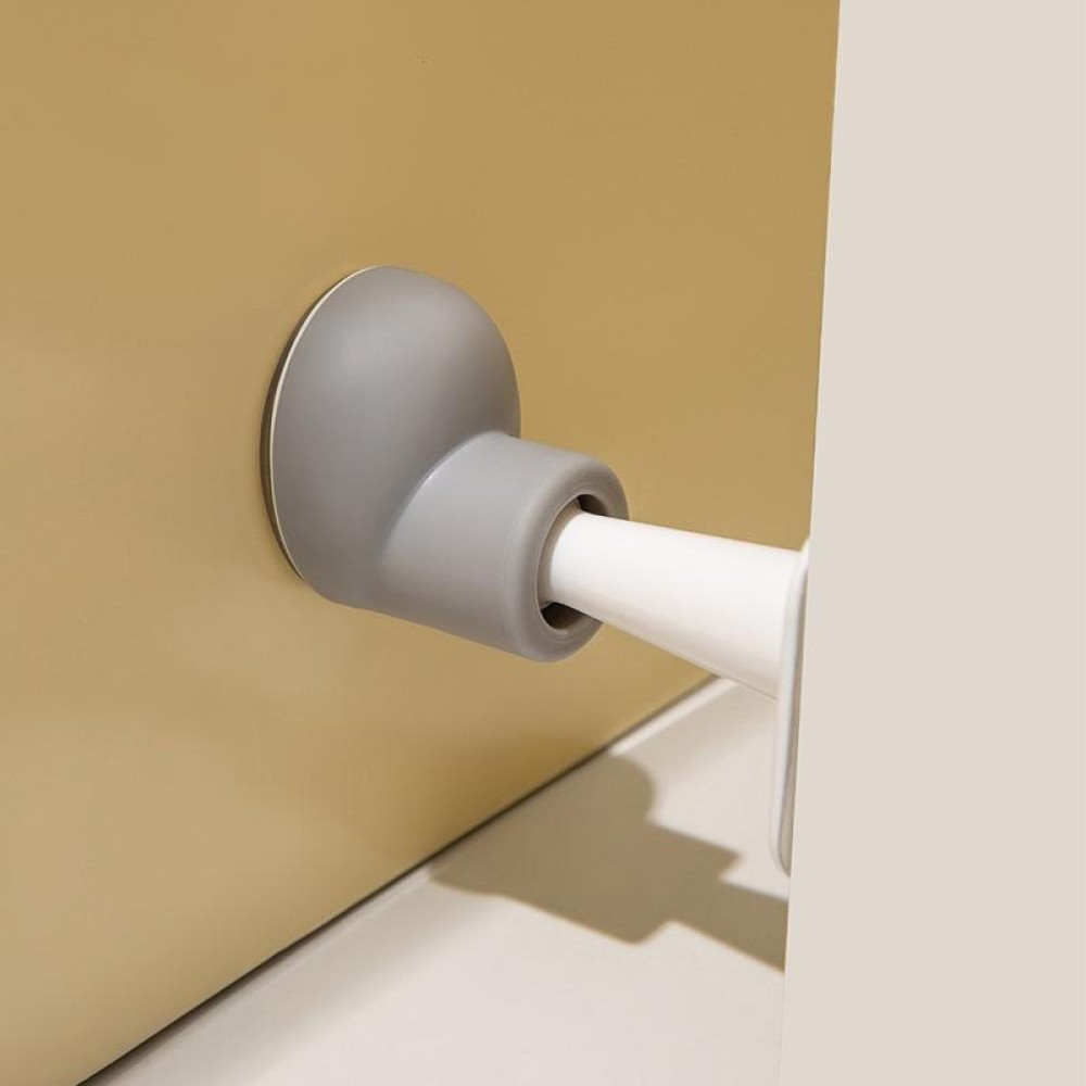 Round Toe Shoe Door Suction Home Silicone Anti-collision Door Blocker(Gray+White)