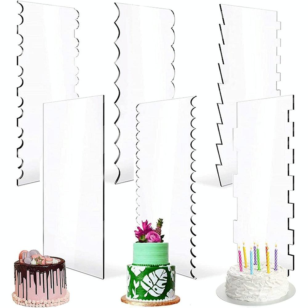 6 In 1 Clear Acrylic Cake Scraper Smoothing Tool Set