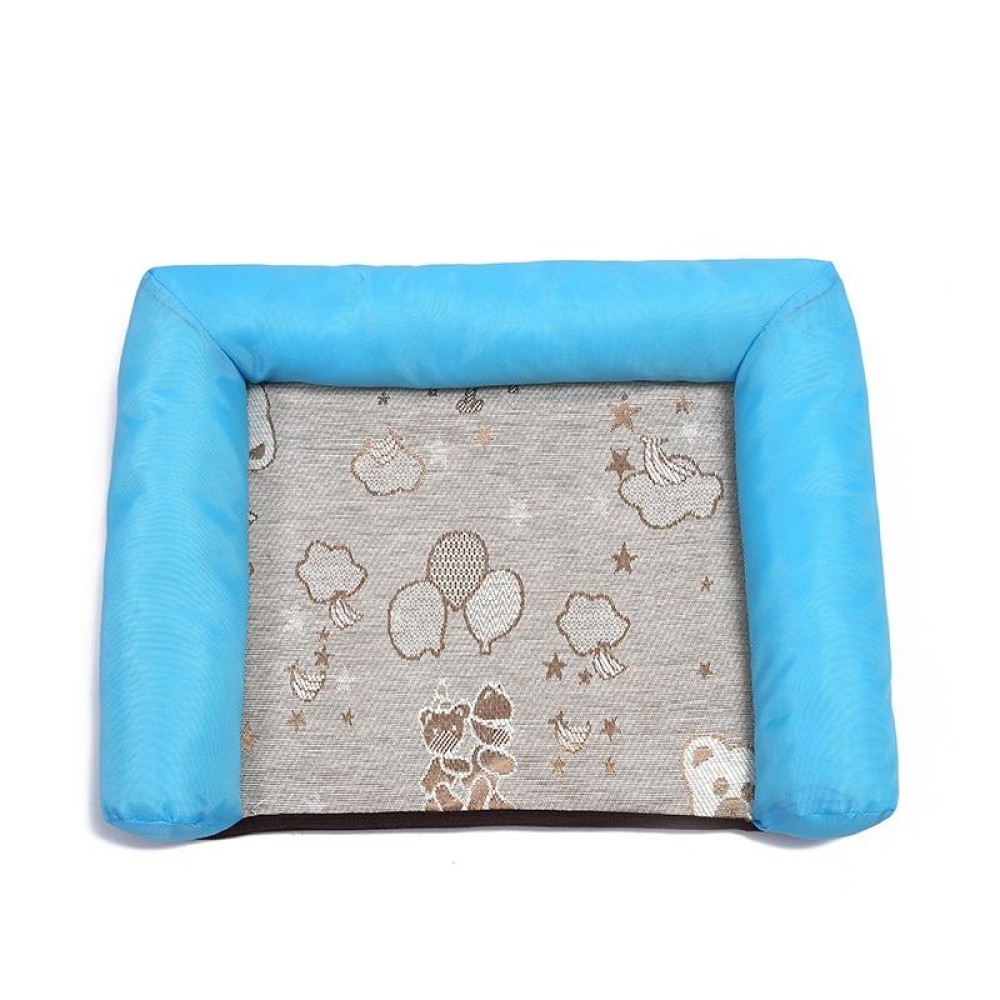 Pet Breathable And Cooler Mat Pet Bed, Specification: S(Light Blue)