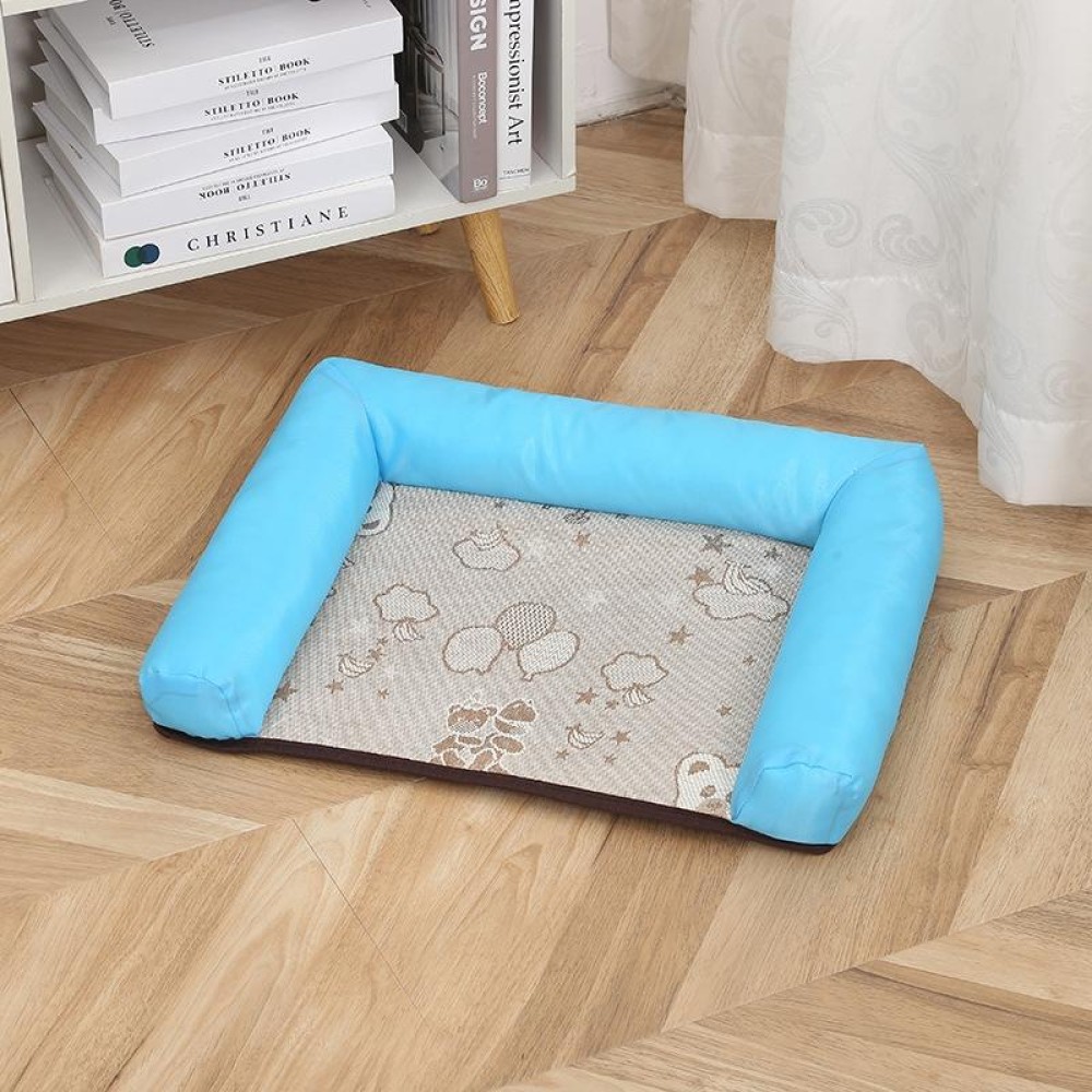 Pet Breathable And Cooler Mat Pet Bed, Specification: S(Light Blue)