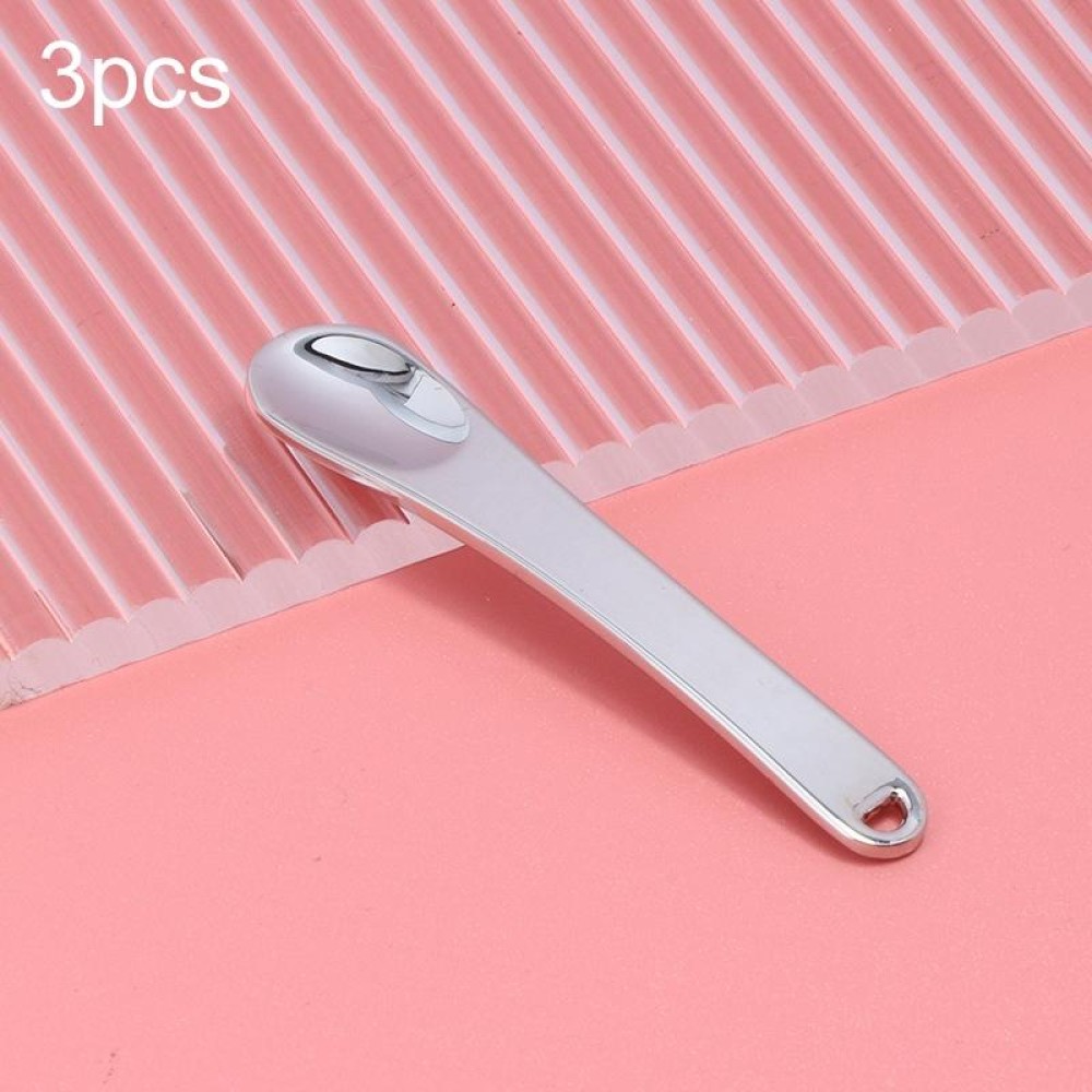 3 PCS Zinc Alloy Cosmetics Spoons Cream Split Spoon(Silver)