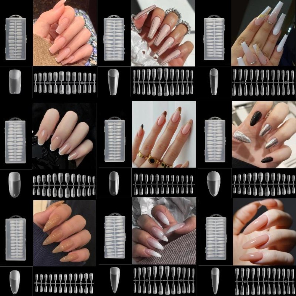 240 PCS Extended Manicure No-Engraving Frosted Thin Nail Piece WH-107 Single Number 5-9