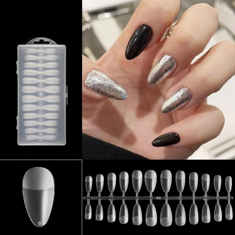 240 PCS Extended Manicure No-Engraving Frosted Thin Nail Piece Wh-109