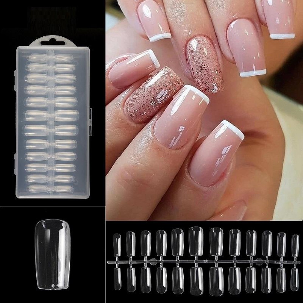 240 PCS Extended Manicure No-Engraving Frosted Thin Nail Piece WH-0167