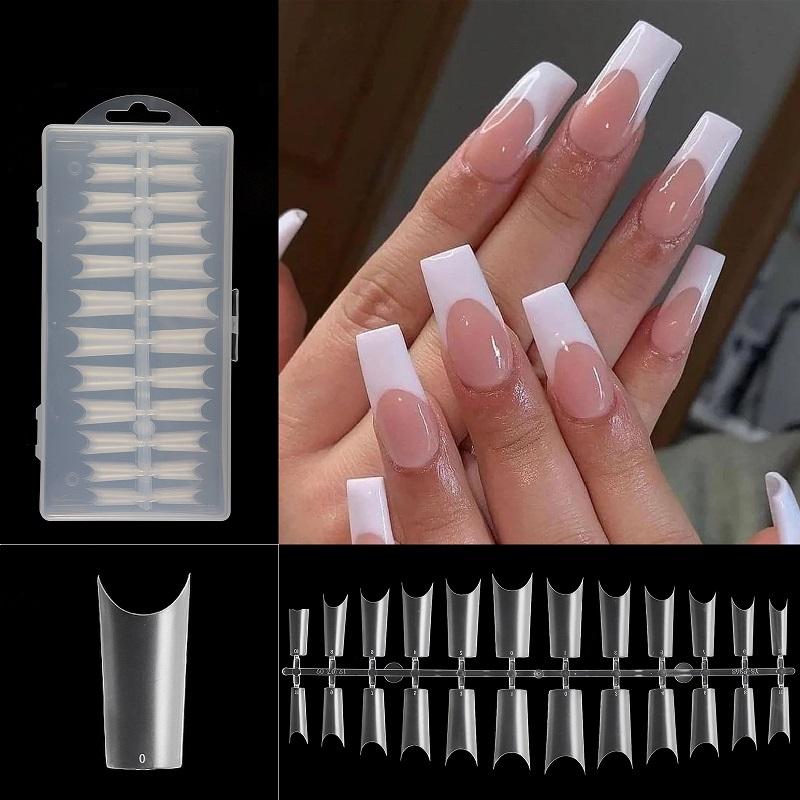 240 PCS Extended Manicure No-Engraving Frosted Thin Nail Piece WH-0168