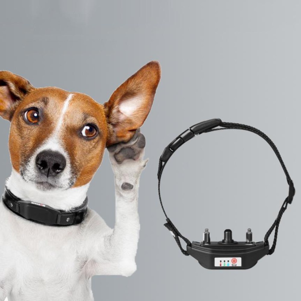 Intelligent Anti-barking Device Dog Trainer Collar, Style: Vibration+Electric Shock+Sound(Black)