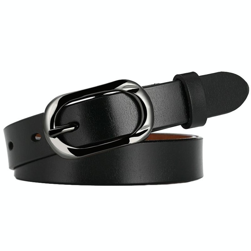 ZK--052 Soft and Wear-resistant Fine Cowhide Belt with Pin Buckle, Length: 115cm(Black)