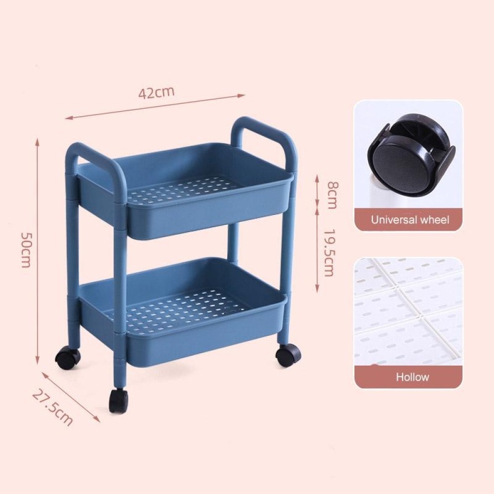 Trolley Storage Rack Multi-layer Movable Snack Rack(Blue)