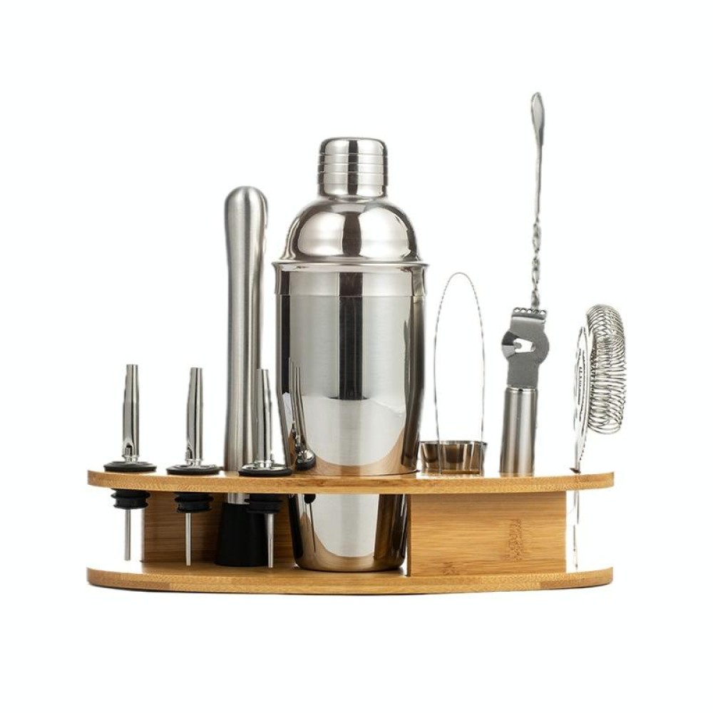 BY-011 11 In 1 Oval Wooden Stand Shaker Set Bartending Tools, Spec: 550ml