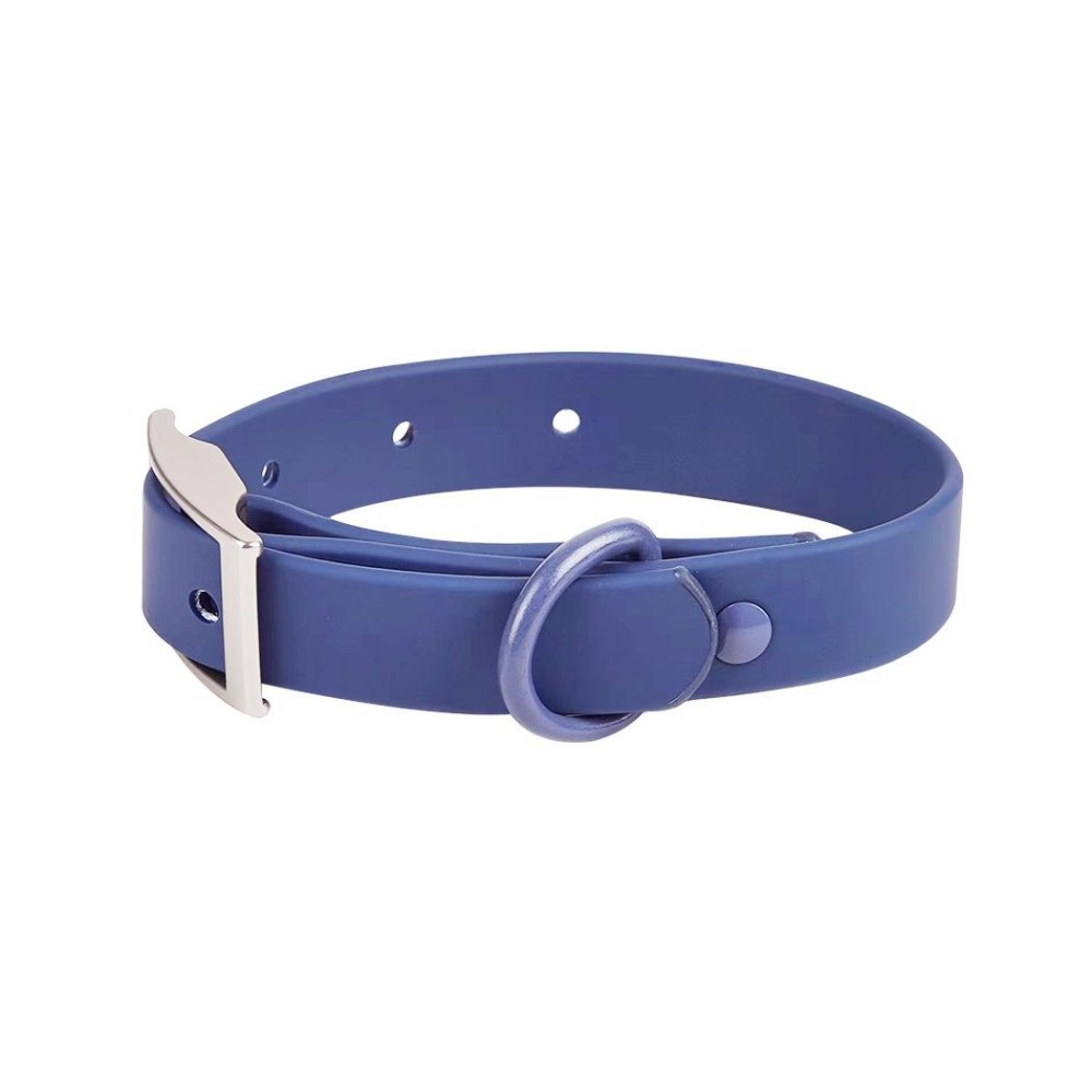 PVC Pet Loop Horsarine Dog Collar, Size: M(Blue)