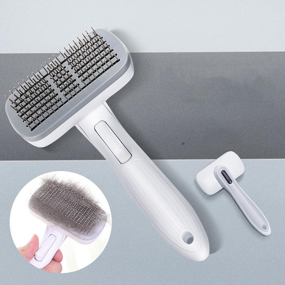 Pet Comb Cat Dog Hair Brush Hair Removal Tool, Style: Steel Needle (Gray)