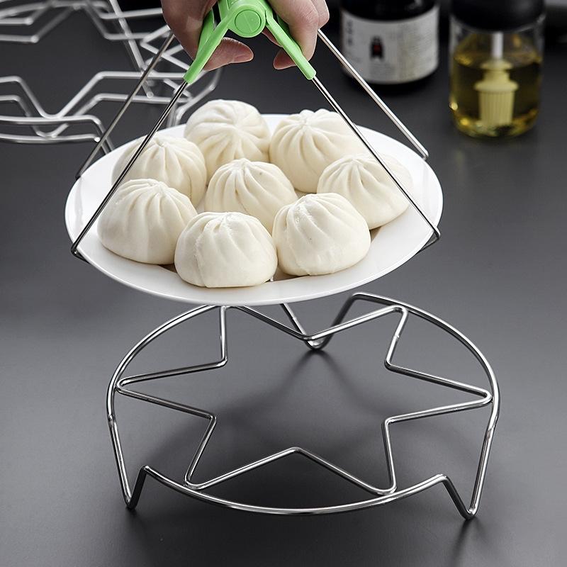 2 PCS Kitchen Stainless Steel Steamed Egg Rack, Style: 4.0 Line 6-pointed Star High Feet