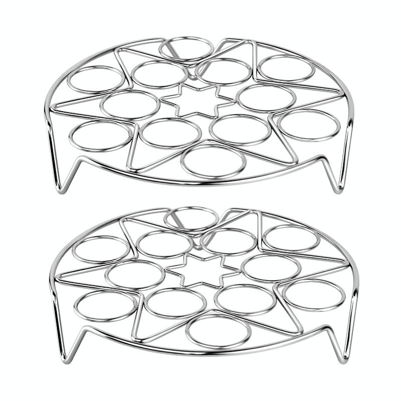 2 PCS Kitchen Stainless Steel Steamed Egg Rack, Style: 4.0 Line 13 Holes