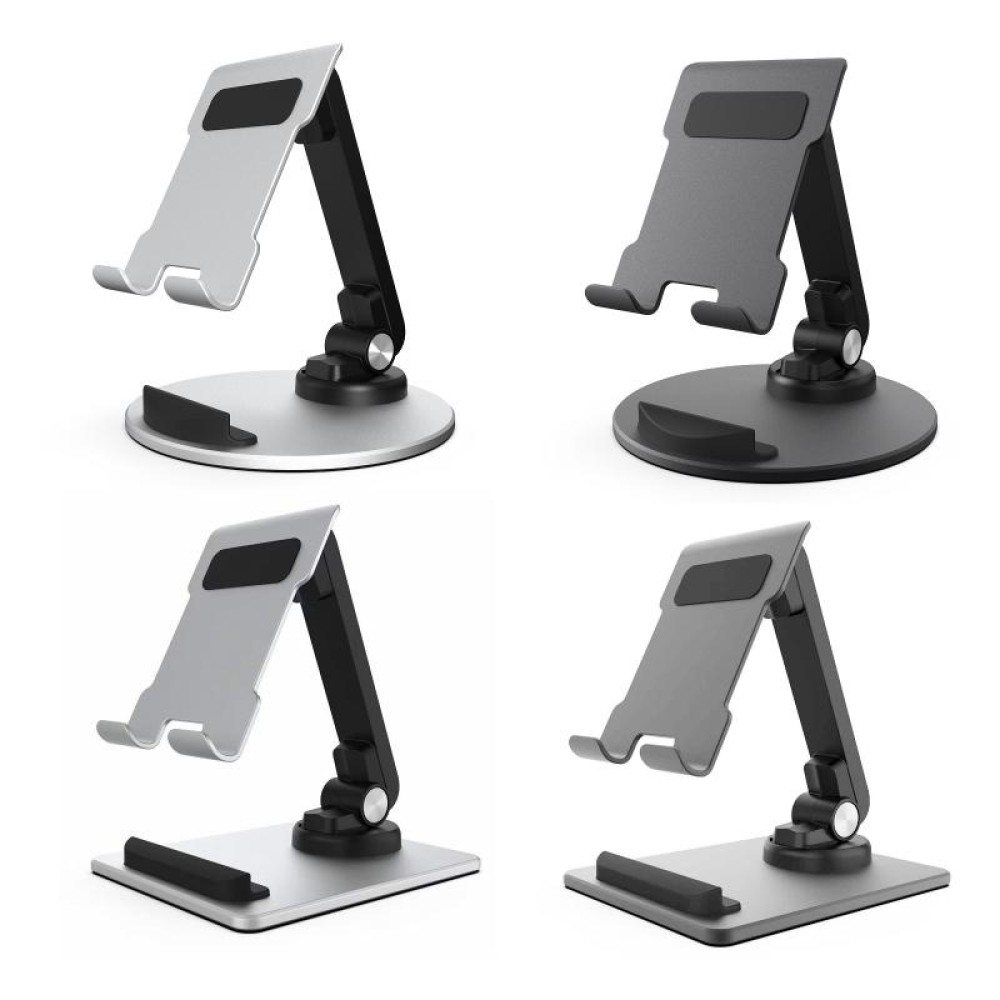 Portable Mobile Phone Tablet Desktop Stand, Color: Round Swivel Silver