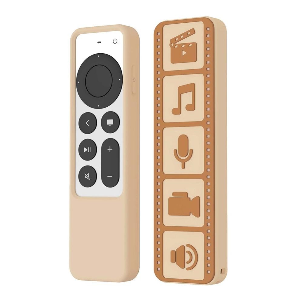 Silicone Remote Controller Waterproof Anti-Slip Protective Cover For Apple TV 4K 2021(Brown)