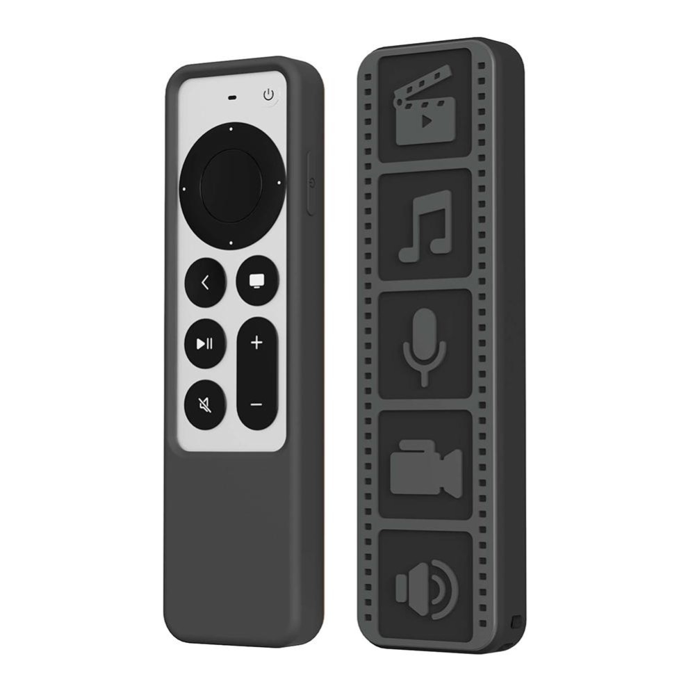 Silicone Remote Controller Waterproof Anti-Slip Protective Cover For Apple TV 4K 2021(Black)
