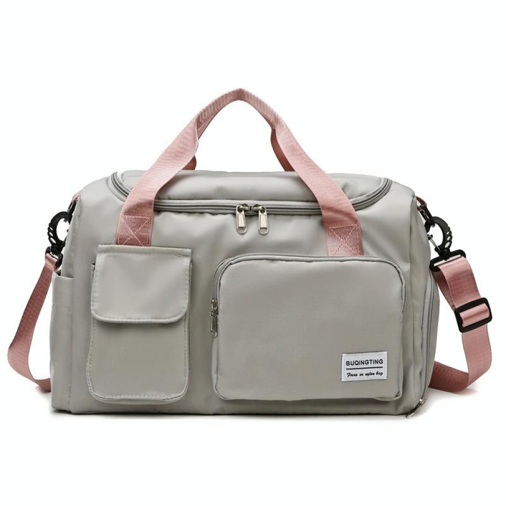 B-X336 Large Capacity Waterproof Travel Gym Bag Luggage Bag, Size: S(Gray Pink)